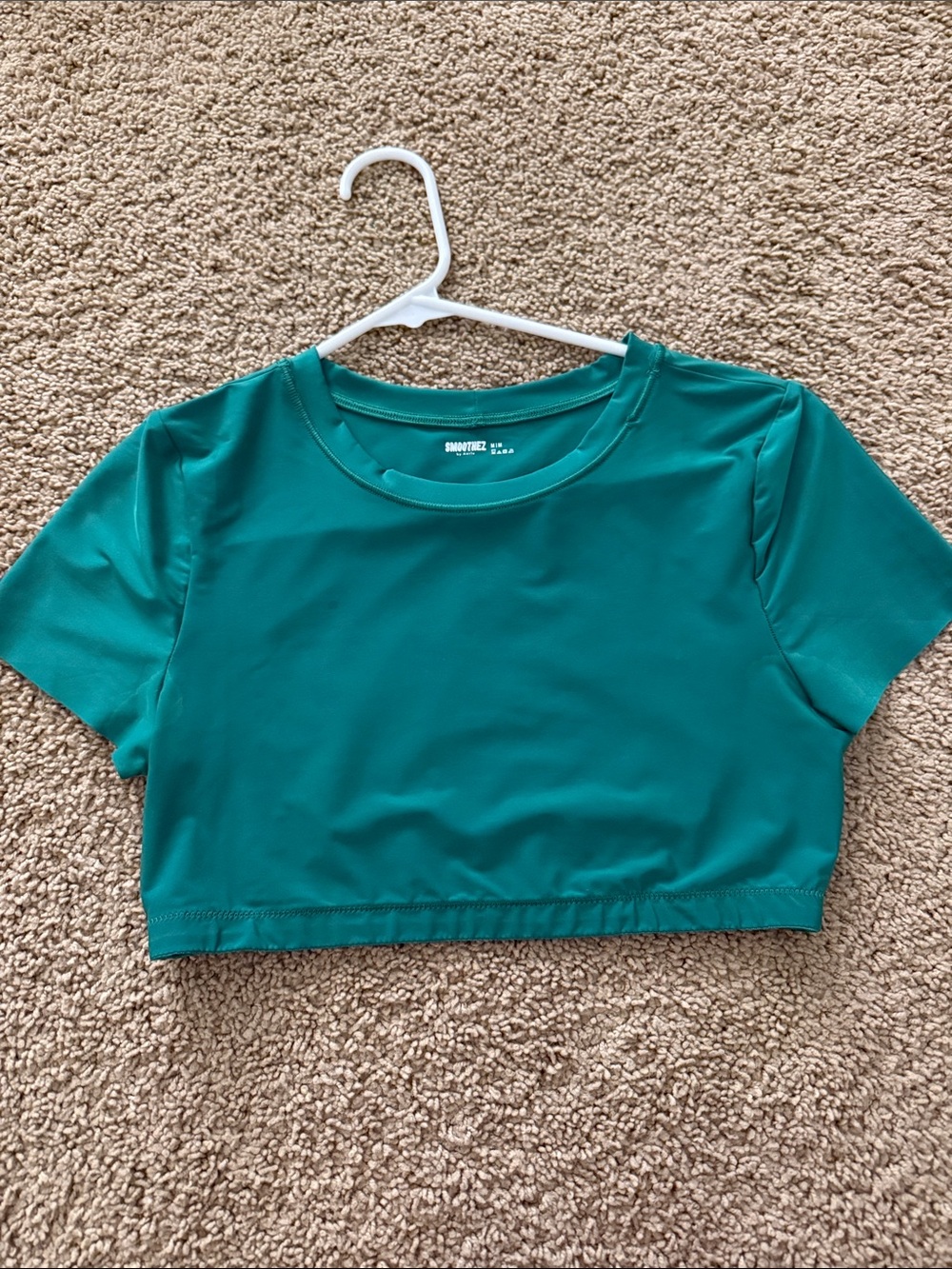aerie Teal Short-Sleeve Crop Top